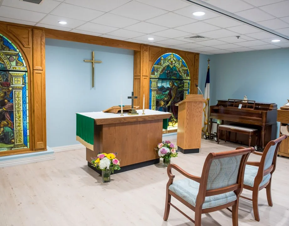 female pastor in religious garb